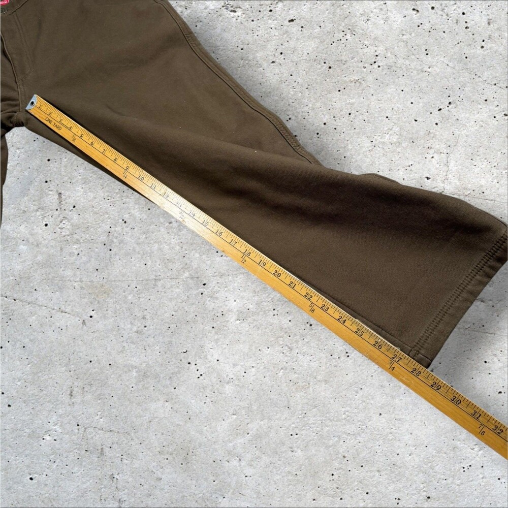 Coleman Men's Fleece Lined Carpenter Pants 36x30 Brown Canvas Work Utility Pant - Picture 7 of 8